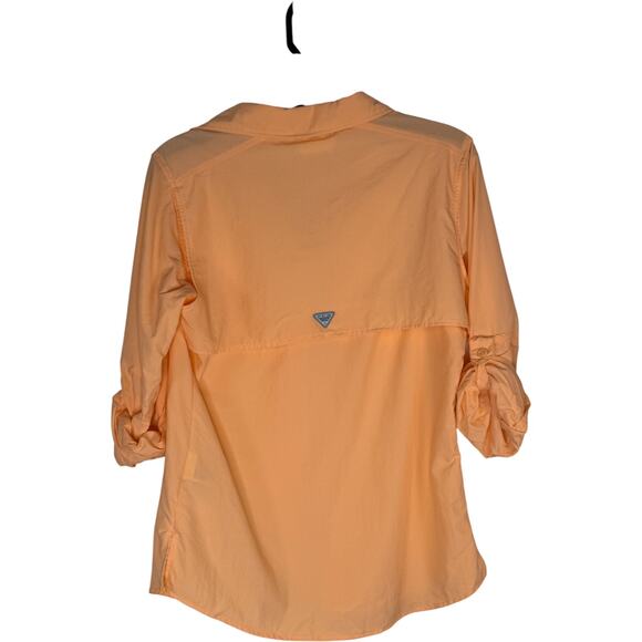 Columbia PFG Womens S Peach Vented Fishing Shirt Roll Tab Sleeves - Picture 4 of 12